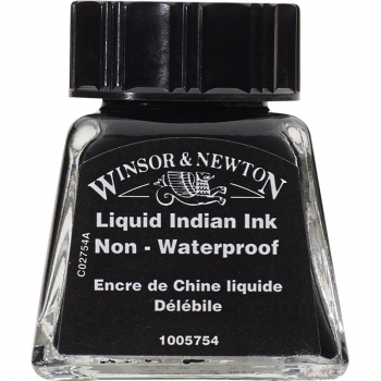 Non-Waterproof Ink Black 14ml Winsor&Newton - Click Image to Close